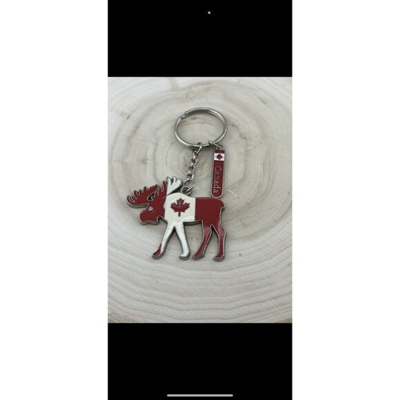 Jewelry - Canadian Moose & Flag Keychain Gift Souvenir